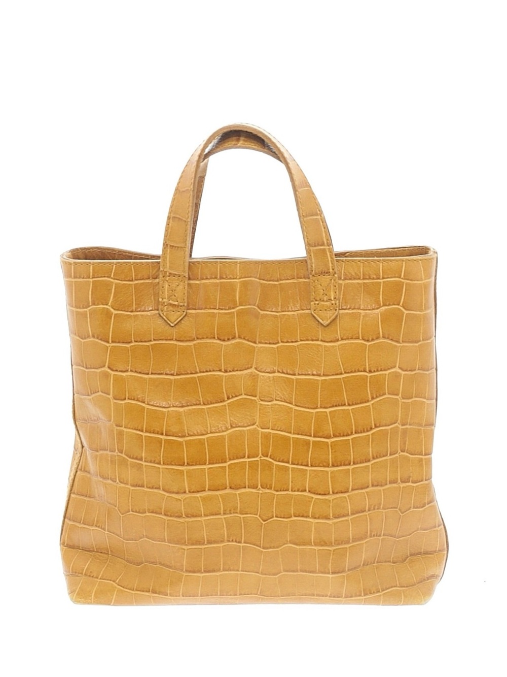 Madewell Zip-Top Small Transport Crossbody: Croc Embossed Leather- golden - Picture 6 of 10